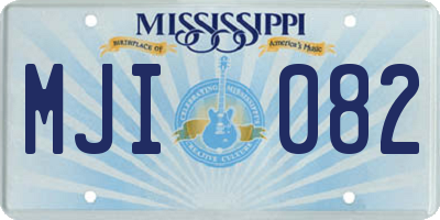 MS license plate MJI082
