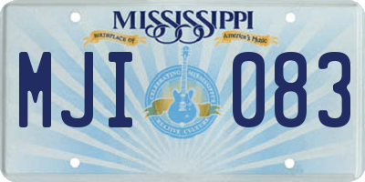 MS license plate MJI083
