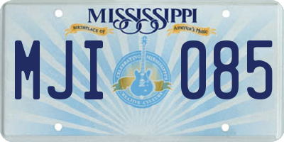 MS license plate MJI085