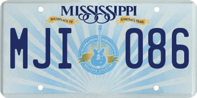MS license plate MJI086