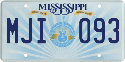 MS license plate MJI093