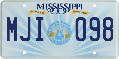 MS license plate MJI098