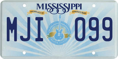 MS license plate MJI099