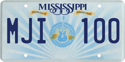 MS license plate MJI100