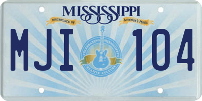 MS license plate MJI104