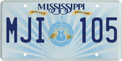 MS license plate MJI105