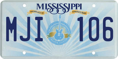 MS license plate MJI106