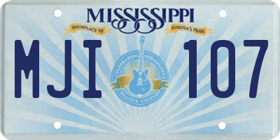 MS license plate MJI107