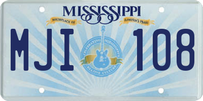 MS license plate MJI108