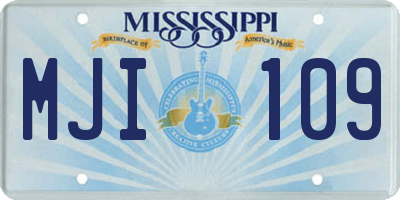 MS license plate MJI109