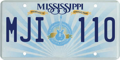 MS license plate MJI110