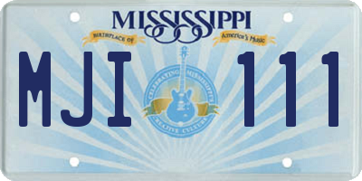 MS license plate MJI111