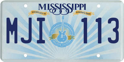 MS license plate MJI113