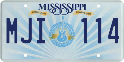 MS license plate MJI114