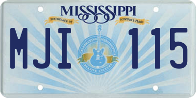 MS license plate MJI115