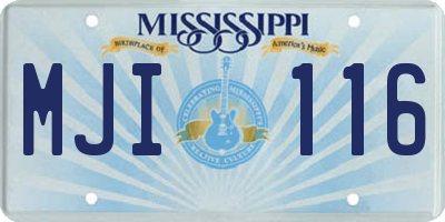 MS license plate MJI116