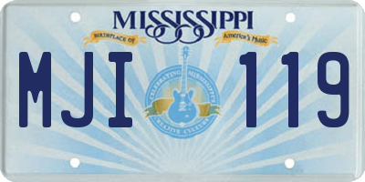 MS license plate MJI119