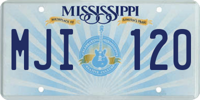 MS license plate MJI120