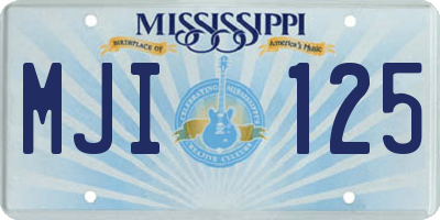MS license plate MJI125