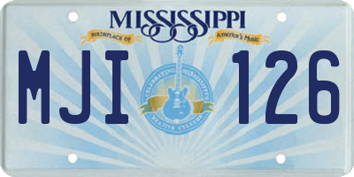 MS license plate MJI126