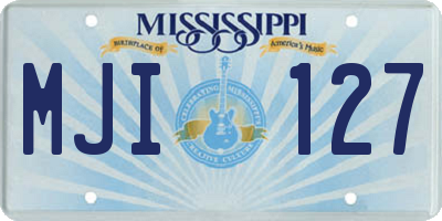 MS license plate MJI127