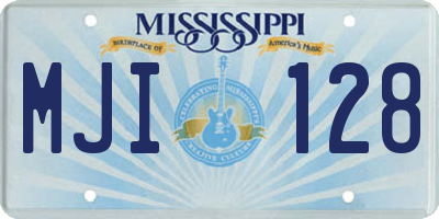 MS license plate MJI128