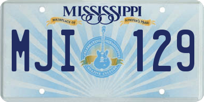 MS license plate MJI129