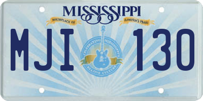 MS license plate MJI130