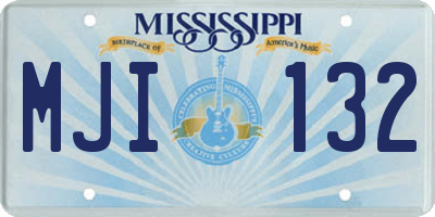MS license plate MJI132