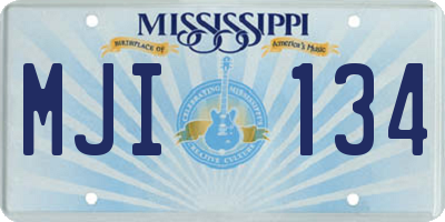 MS license plate MJI134