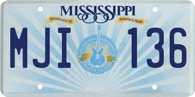 MS license plate MJI136