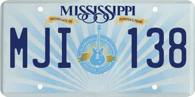 MS license plate MJI138