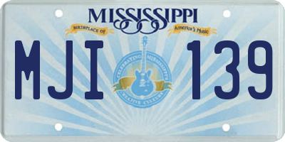 MS license plate MJI139