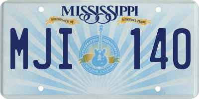 MS license plate MJI140