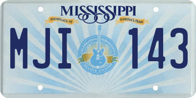 MS license plate MJI143