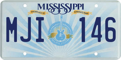 MS license plate MJI146