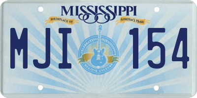 MS license plate MJI154