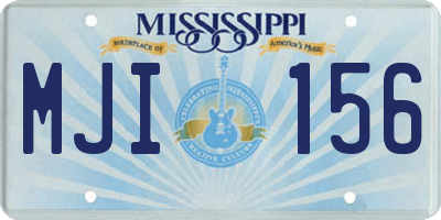 MS license plate MJI156