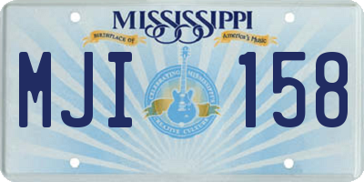 MS license plate MJI158