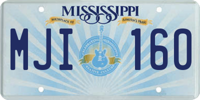 MS license plate MJI160