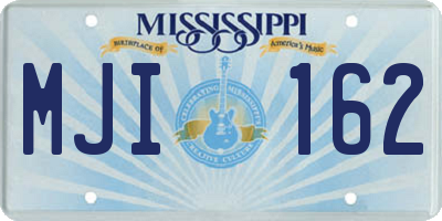 MS license plate MJI162