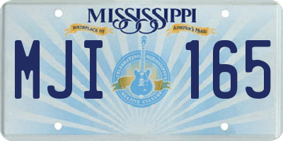 MS license plate MJI165