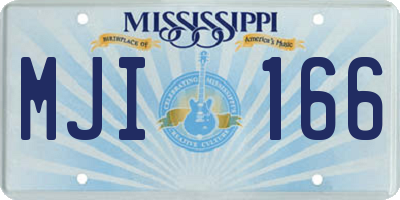 MS license plate MJI166