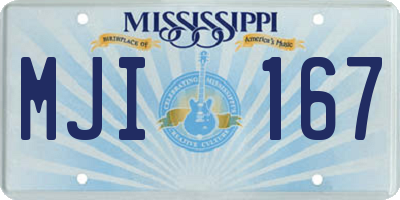MS license plate MJI167