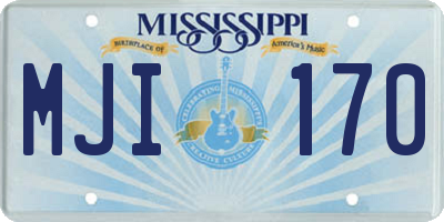 MS license plate MJI170