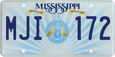 MS license plate MJI172