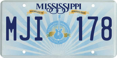 MS license plate MJI178