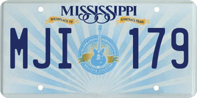MS license plate MJI179