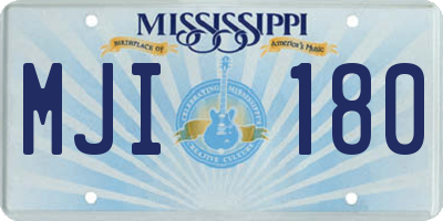 MS license plate MJI180