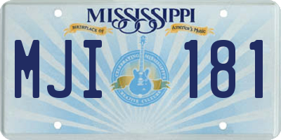 MS license plate MJI181